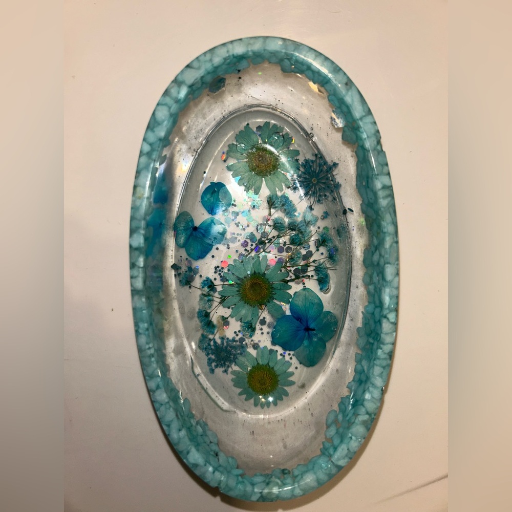 Handcrafted Floral Resin Tray